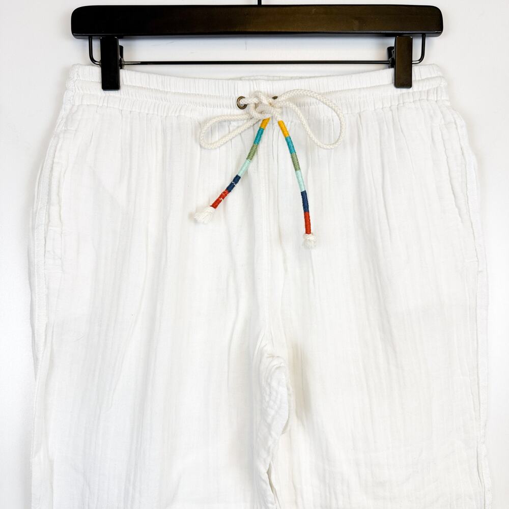 Faherty Organic Cotton Gauze Pull-On White Pants High Rise 26” - S - Picture 2 of 10
